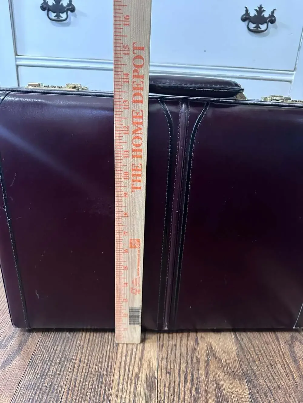 Vintage Heritage Top Grain Leather Hard Shell Briefcase in Burgundy